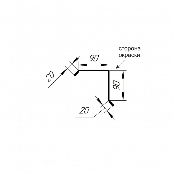 Фронтонная торцевая планка 110*110*2000 (ПЭ-01-3003-0.45)